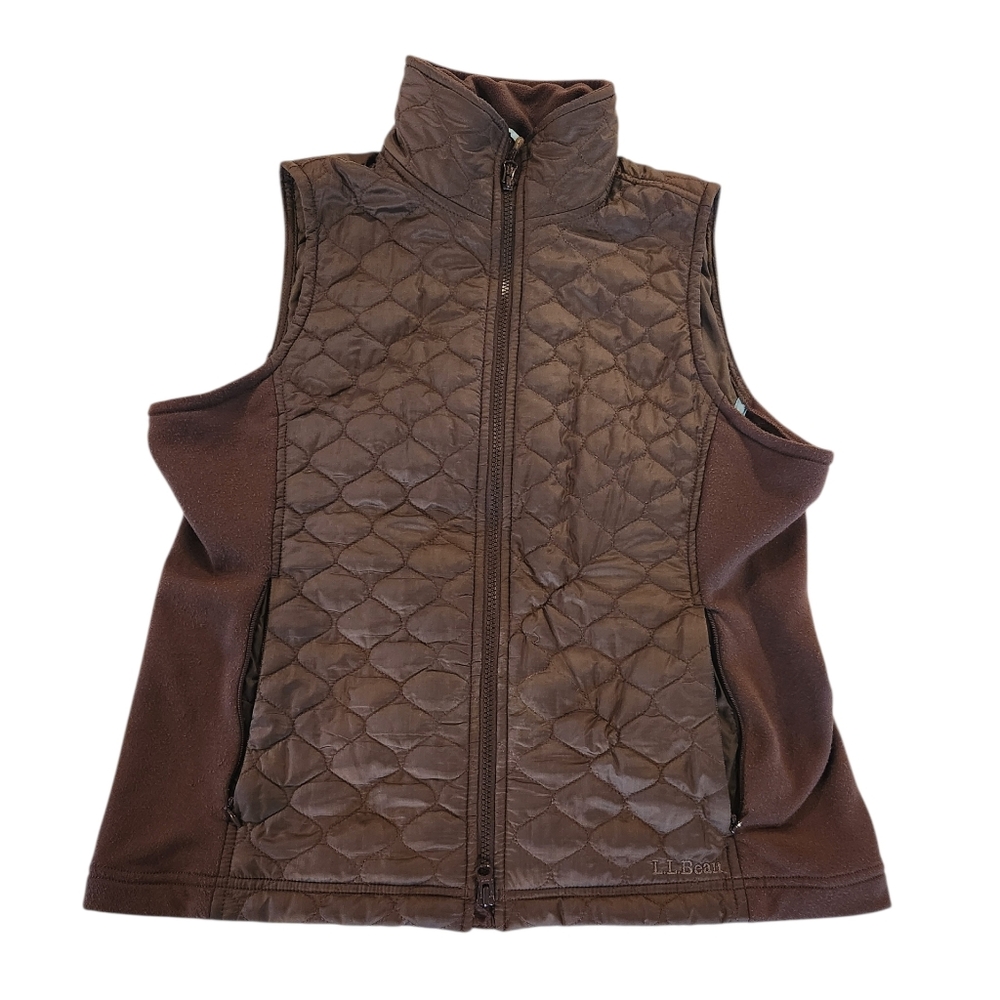 L.L. Bean Chocolate Brown Quilted Vest Women's Size Medium